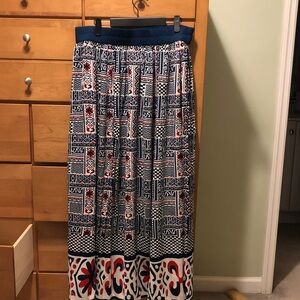 Anthony Richards Blue and Red Patterned Maxi Skirt
